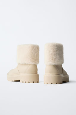FAUX FUR ANKLE BOOTS - Zara фото 5