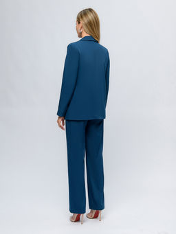 Жакет цвета морской волны однобортный - 1001dress фото 3