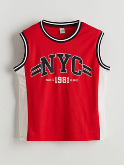 Bisiklet Yaka NYC Bask?l? Erkek ?ocuk Atlet