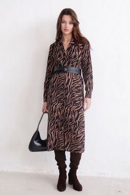 Платье-рубашка с английским воротником принт - Martichelli фото 294