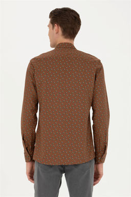 Мужская рубашка светло-хаки с длинным рукавом - U.s. polo assn фото 12