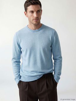 Bisiklet Yaka Erkek Triko Kazak