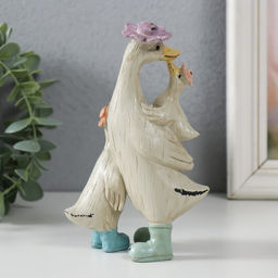 Фигурка полистоун «Гусыня с детками», 9×5.5×14.5 см