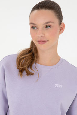 Женский сиреневый базовый свитшот с круглым вырезом - U.s. polo assn фото 9