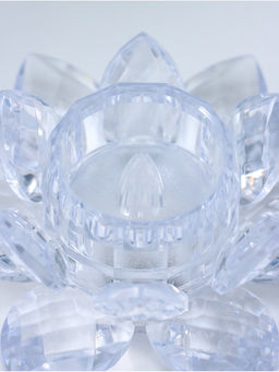 Светодиодная свеча LED - ночник RISALUX «В лотосе», 3×LR1130, прозрачный, 10.5×10.5×4.5 см