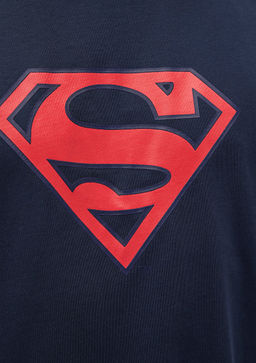 Superman Bask?l? Lacivert Tisort - Mavi фото 6