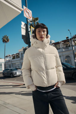 FAUX SHEARLING HOOD WATER-REPELLENT WINDPROOF ANORAK - Zara фото 18