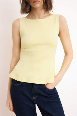 Sar? S?f?r Kol Bisiklet Yaka Esnek Orme Bluz TWOSS25BZ00604