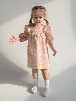 Платье из хлопкового поплина зайчики в цветах, розовый - Lesi kids фото 14