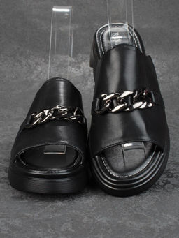 08-PEA122-1 BLACK Босоножки женские (натуральная кожа)