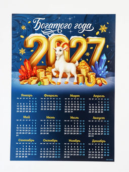 Цена за 20 шт. Календарь 2027, настенный, А3 «Богатого Нового года»