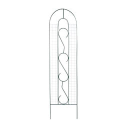 Шпалера, 210×50×1 см, металл, зелёная, «Узорная»