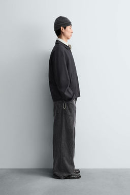 PANTAL?N RELAXED FIT PANA / Gris oscuro - Zara фото 4