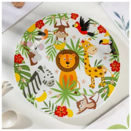 Набор Джунгли 3 предмета: кружка 240 мл, миска 18 см, тарелка 19 см в подар упаковке арт.MFKS3-2 /МФК/  фото 12