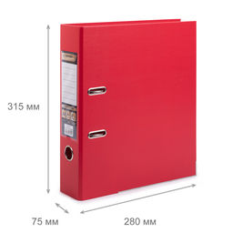 Expert Complete Регистратор PVC, 2-х стороннее покрытие, мет.уг. 75 мм 50 шт. Premier A4 арочный механ. (разб.) лён красный ЕС100162004