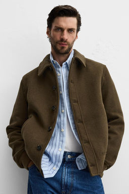 CONTRAST WOOL JACKET - Zara фото 5