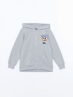 Kap??onlu Erkek ?ocuk Fermuarl? Sweatshirt