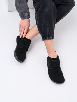Ботинки женские демисезонные черные 209.NATAbl.Черная замша/Шерсть