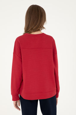 Женский красный базовый свитшот - U.s. polo assn фото 5