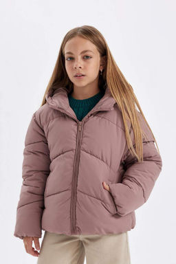 Водоотталкивающее пальто с капюшоном для девочек