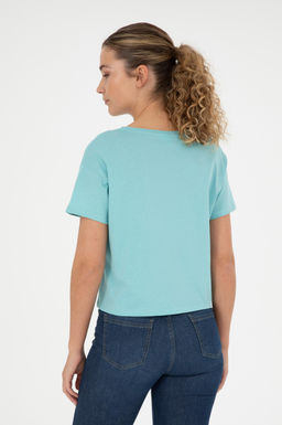 Женская мятная футболка с круглым вырезом - U.s. polo assn фото 12