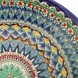 Ляган узбекский Риштанская Керамика «Узоры», d=41 см, МИКС