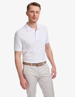 Beyaz Regular Fit %100 Pamuk D__meli Polo Yaka Basic Ti__rt