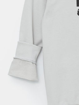 Bisiklet Yaka Bask?l? Erkek ?ocuk Sweatshirt