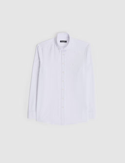 Beyaz Oxford Slim Fit Kolay _t_lenebilir G_mlek