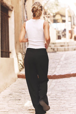 WIDE-LEG TROUSERS WITH DOUBLE WAISTBAND - Zara фото 63