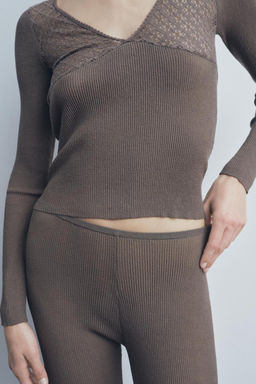KNIT V-NECK TOP - Zara фото 4