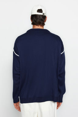 TRENDYOL MAN Siyah Oversize Bisiklet Yaka Biye Detayl? Triko Kazak TMNAW22KZ0142 - Trendyolmilla фото 22