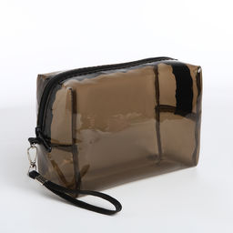 Косметичка ПВХ L-б/н , 18*7*12, отд на молнии, черный