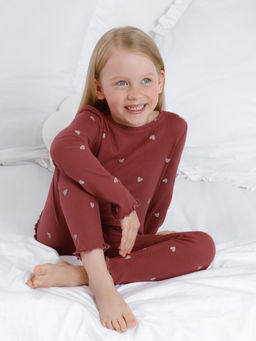 К 1618/шоколадный десерт,сердечки пижама дет