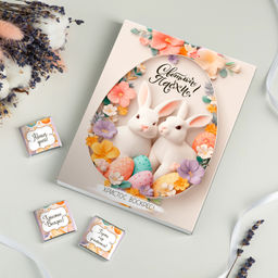 Набор 12 шоколадок "Светлой Пасхи (два зайки в яйце)"