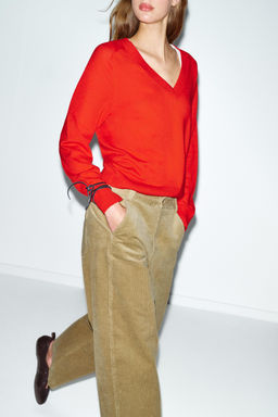WOOL BLEND V-NECK JUMPER - Zara фото 11