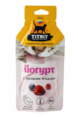 Титбит Йогурт лесные ягоды для кошек 15 г 1/14
