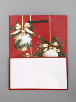 Цена за 2 шт. Пакет подарочный новогодний ламинированный, «Ёлки и шары», 18×10×22.3 см