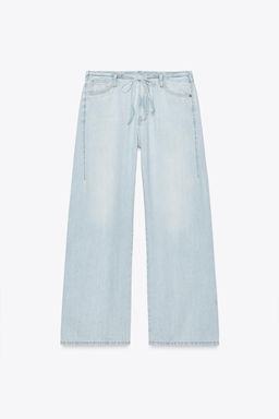 PYJAMA-STYLE DENIM TROUSERS - Zara фото 6