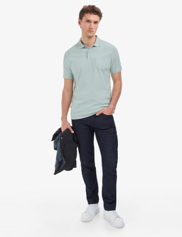 Koyu Mint Regular Fit %100 Pamuk Cepli K_vr_lmaz D__meli Polo Yaka Basic Ti__rt