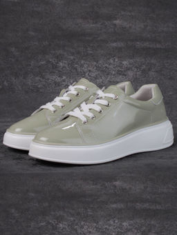 05-PDD215-3 GRAY GREEN Кроссовки женские (натуральная кожа) - Фабричный китай фото 4