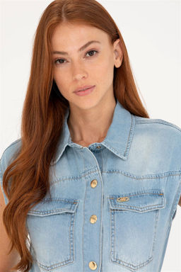 U. S. Polo Assn Женское синее джинсовое платье - U.s. polo assn фото 9