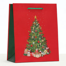 Пакет подарочный новогодний ламинированный «Большая ёлка», 18×22.3×10 см