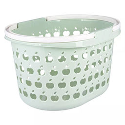 Корзина пластмассовая Стайл 10,5л, 34,7х26,3х21см, овальная, с вентиляционными отверстиями, 2 складные ручки (Россия) - Домашняя Мода фото 2