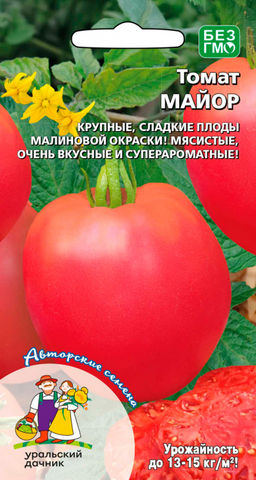 Томат МАЙОР  Личная рекомендация магазина! Коллекционный крупноплодный Уральский сорт! Божественно сладкие плоды малиновой окраски! Мясистые, очень вкусные и ароматные! Урожайность до 15 кг/кв.м!