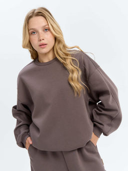 Свитшот "Темный шоколад" женский утепленный