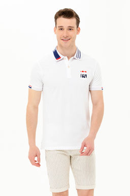 Мужская белая футболка с воротником поло - U.s. polo assn фото 16