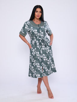 Х33 халат Лена (хаки цветы) - Иванушка-трикотаж фото 5