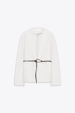 ROUND NECK BLAZER WITH BELT - Zara фото 5