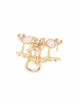 Цена за 6 шт. Крабик для волос «Хлоя галант», цветы, 4 см, золото